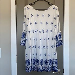 White and blue dress